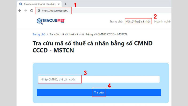 Tra cứu mã số thuế online.