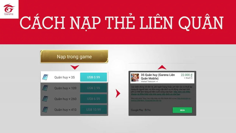 Cách nạp thẻ garena