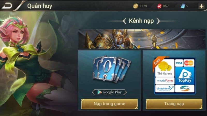 garena nạp