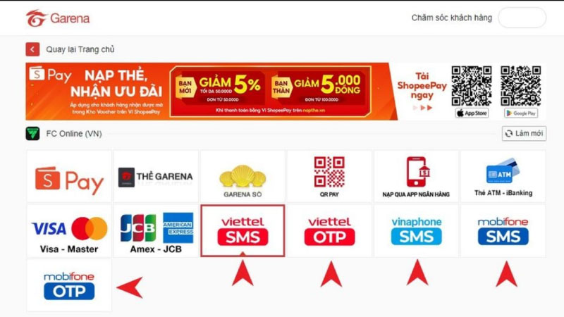 garena nạp