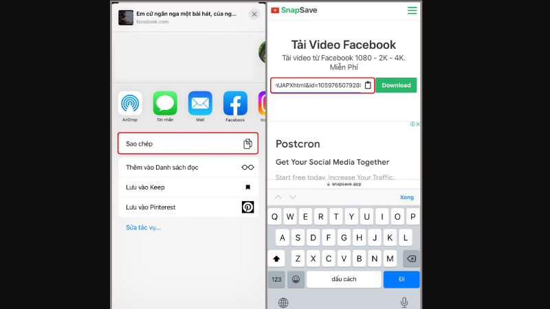 tải video từ fb
