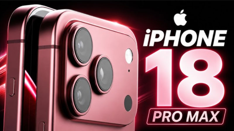 mẫu iPhone 18 Pro Max render mặt trước mặt lưng