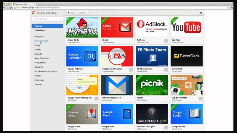 Quản lý tiện ích trên Google Chrome