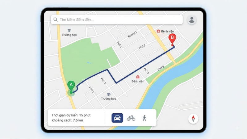 Google Maps chỉ đường trên điện thoại