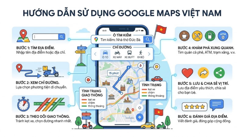 Tra cứu địa điểm bằng Maps Google Vietnam