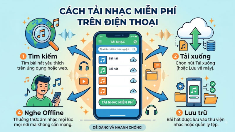 Cách tải nhạc miễn phí trên điện thoại