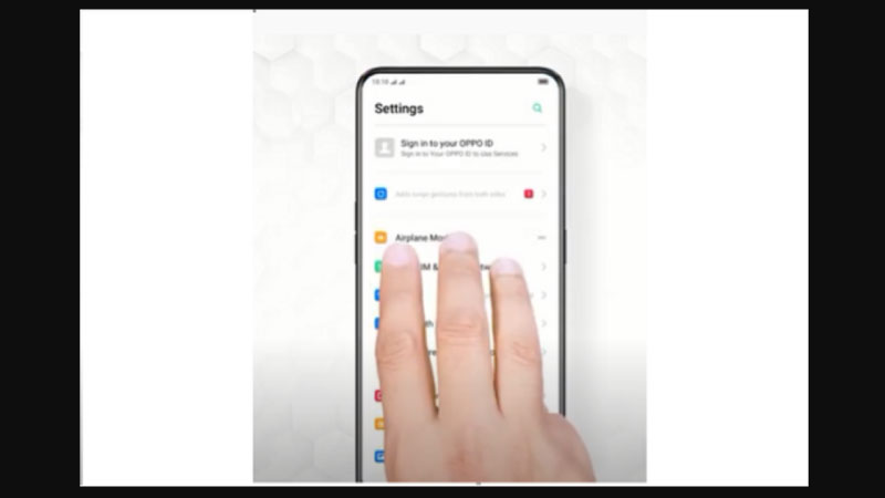 Chụp màn hình OPPO bằng 3 ngón tay