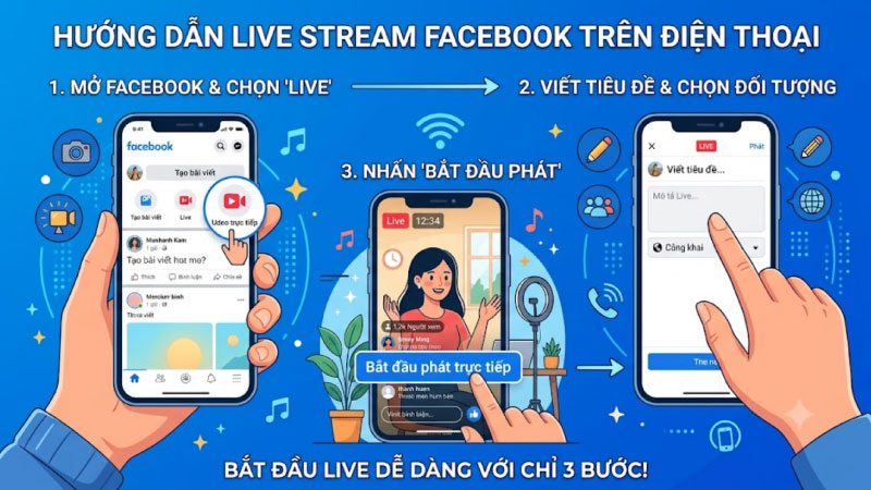 Cách Live Stream Facebook trên điện thoại