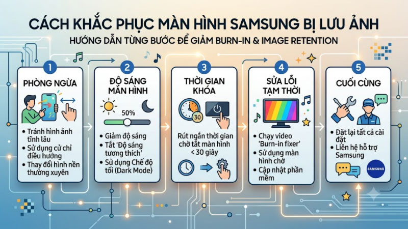 Cách kiểm tra màn hình Samsung bị lưu ảnh